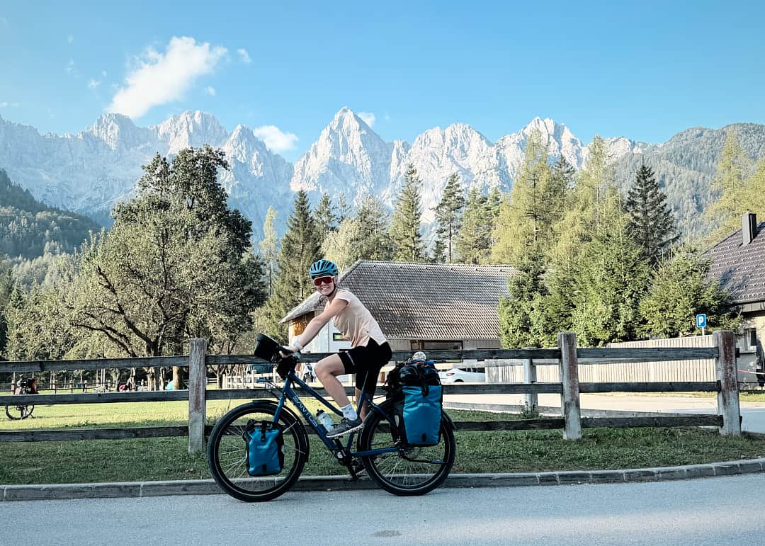 Fietsers in de Alpen